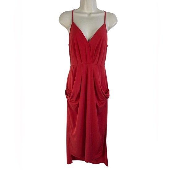 BCBG x Revolve Sleeveless Midi Dress Drape Pockets XS - Picture 4 of 14